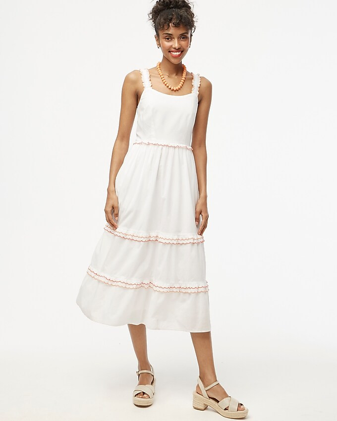 Scalloped-trim midi dress | J.Crew Factory