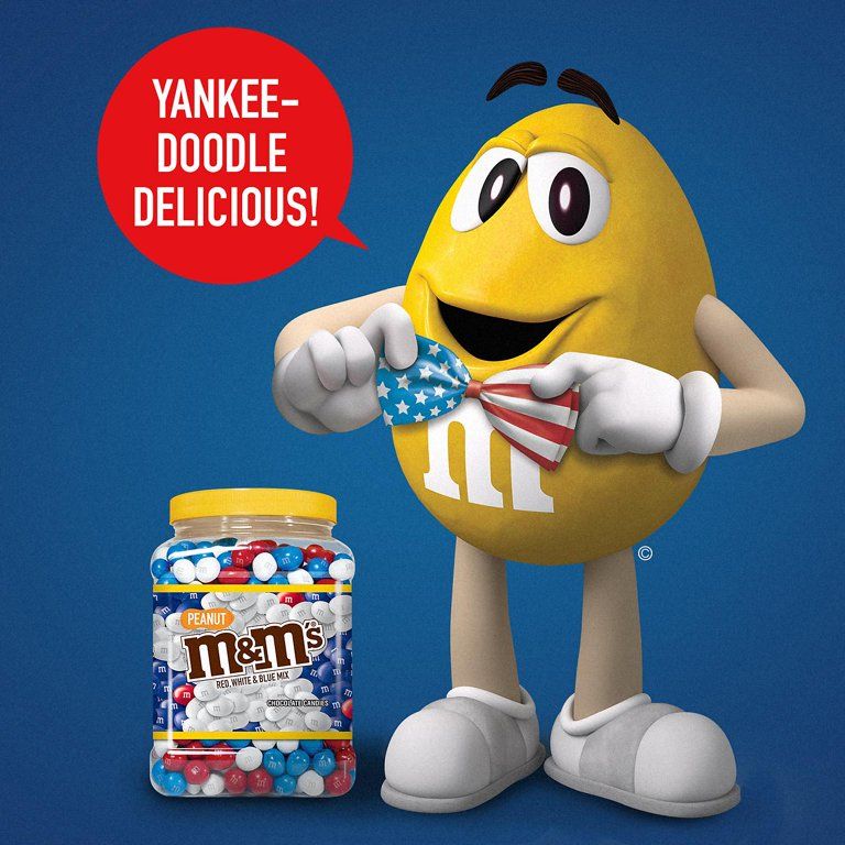 M&M'S Red, White & Blue Patriotic Peanut Chocolate Candy Limited Edition Jar (62 oz.) - Walmart.c... | Walmart (US)