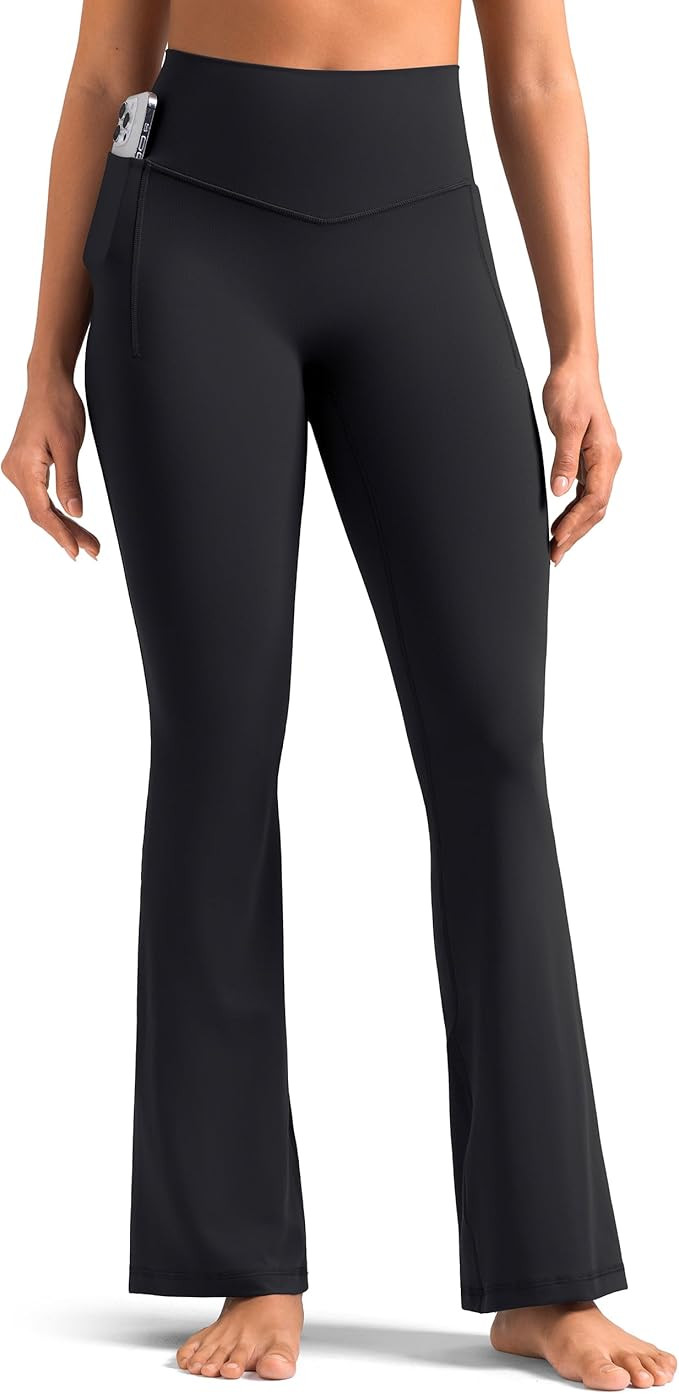 Colorfulkoala Dreamlux Flare Leggings for Women with Pockets, High Waist No Front Seam Yoga Pants... | Amazon (US)