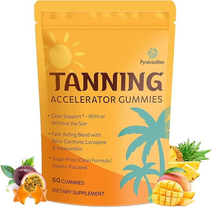 Tanning Gummies with Astaxanthin for Women and Men | Sunless Tanning Supplement with Beta Caroten... | Amazon (US)