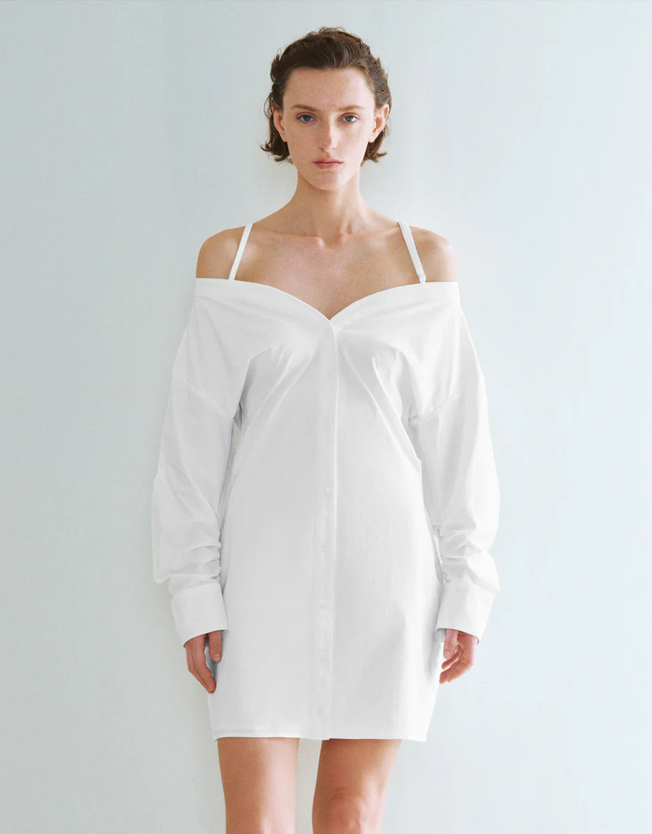 Halter Neck Skater Shirt Dress | Urban Revivo