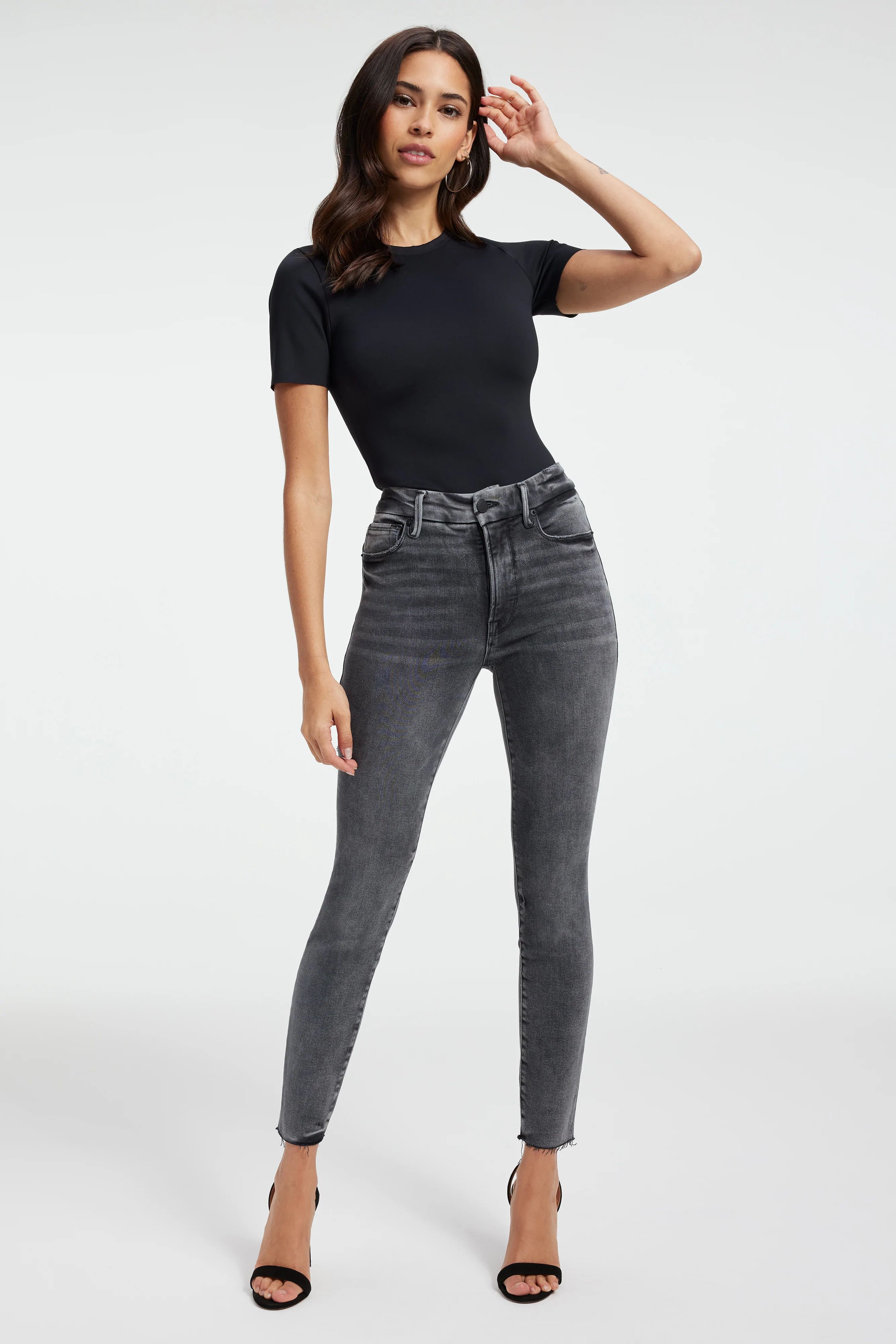 GOOD LEGS CROPPED JEANS| BLACK215 | Good American