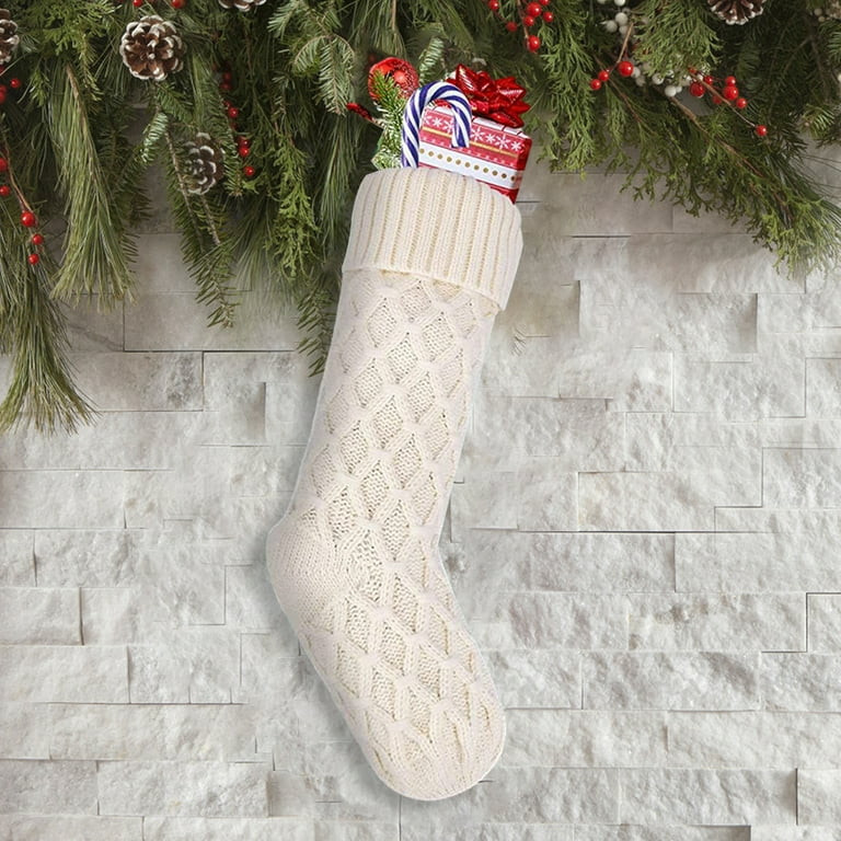 Twinkseal  Christmas Stockings, 18 Inches Large Size Christmas Stockings Cable Knitted Stocking G... | Walmart (US)