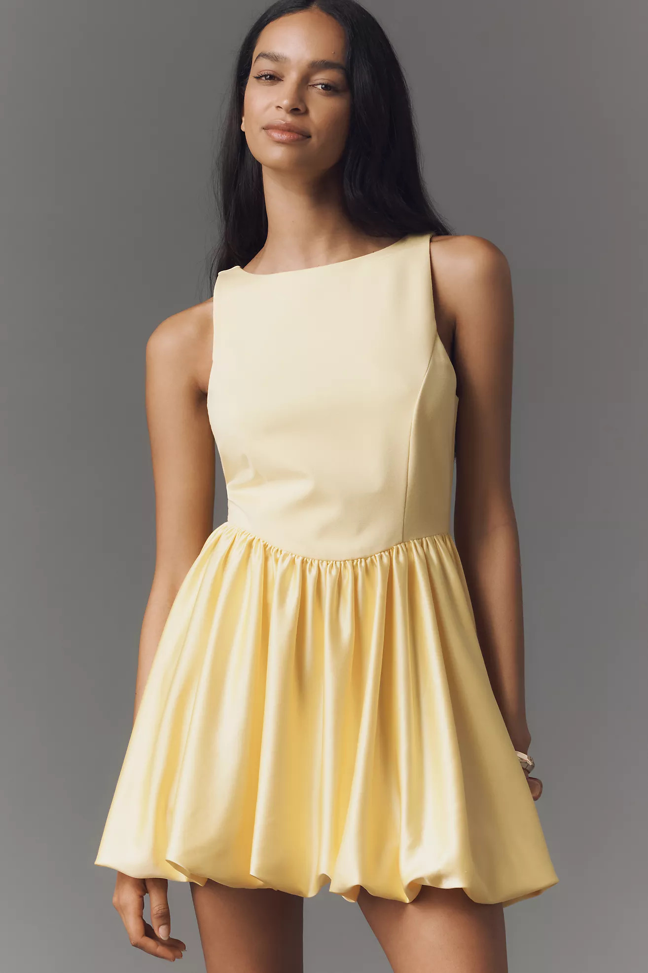 Maeve Boat-Neck Bubble Mini Dress | Anthropologie (US)