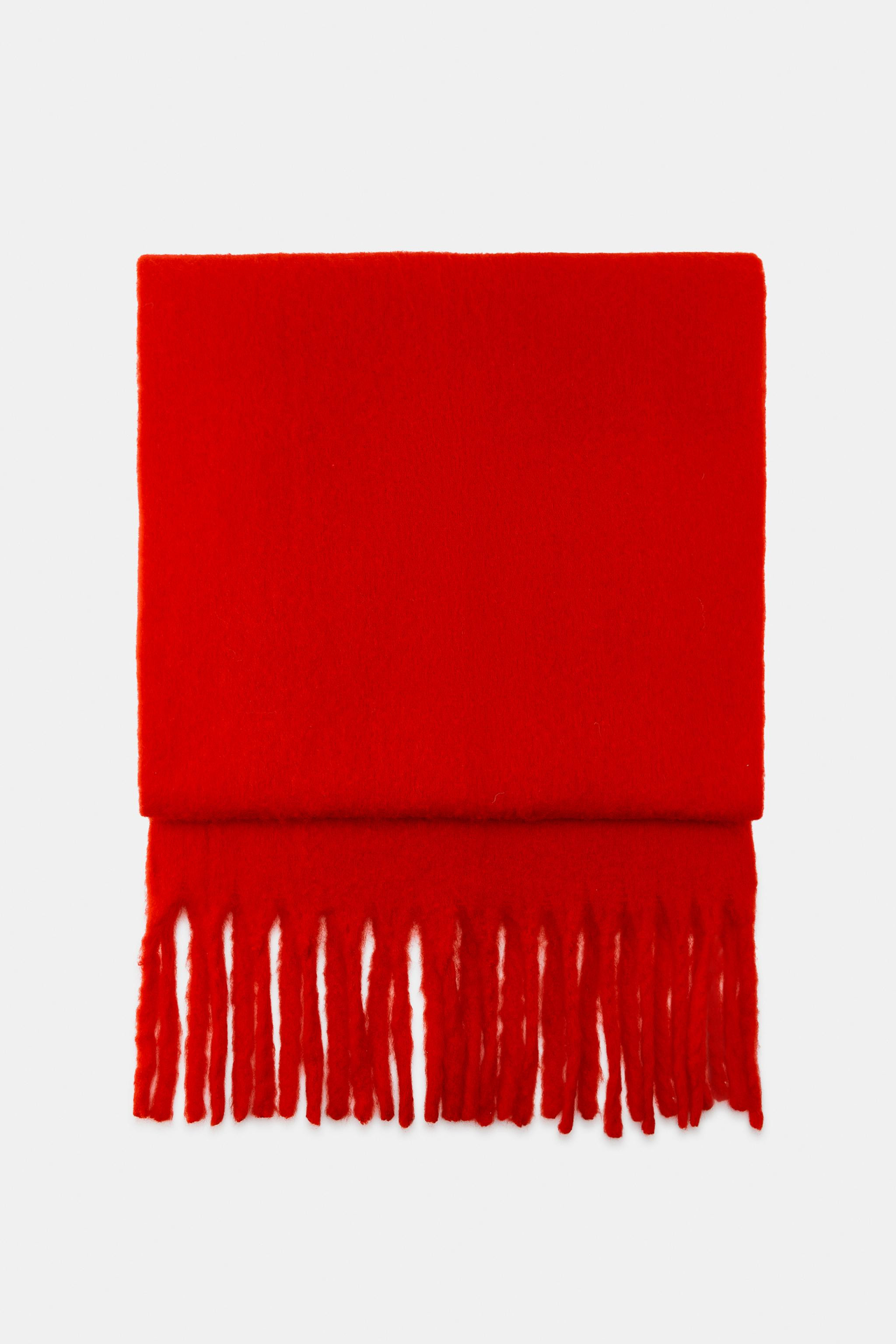 PLAIN FRINGED SCARF | Zara US