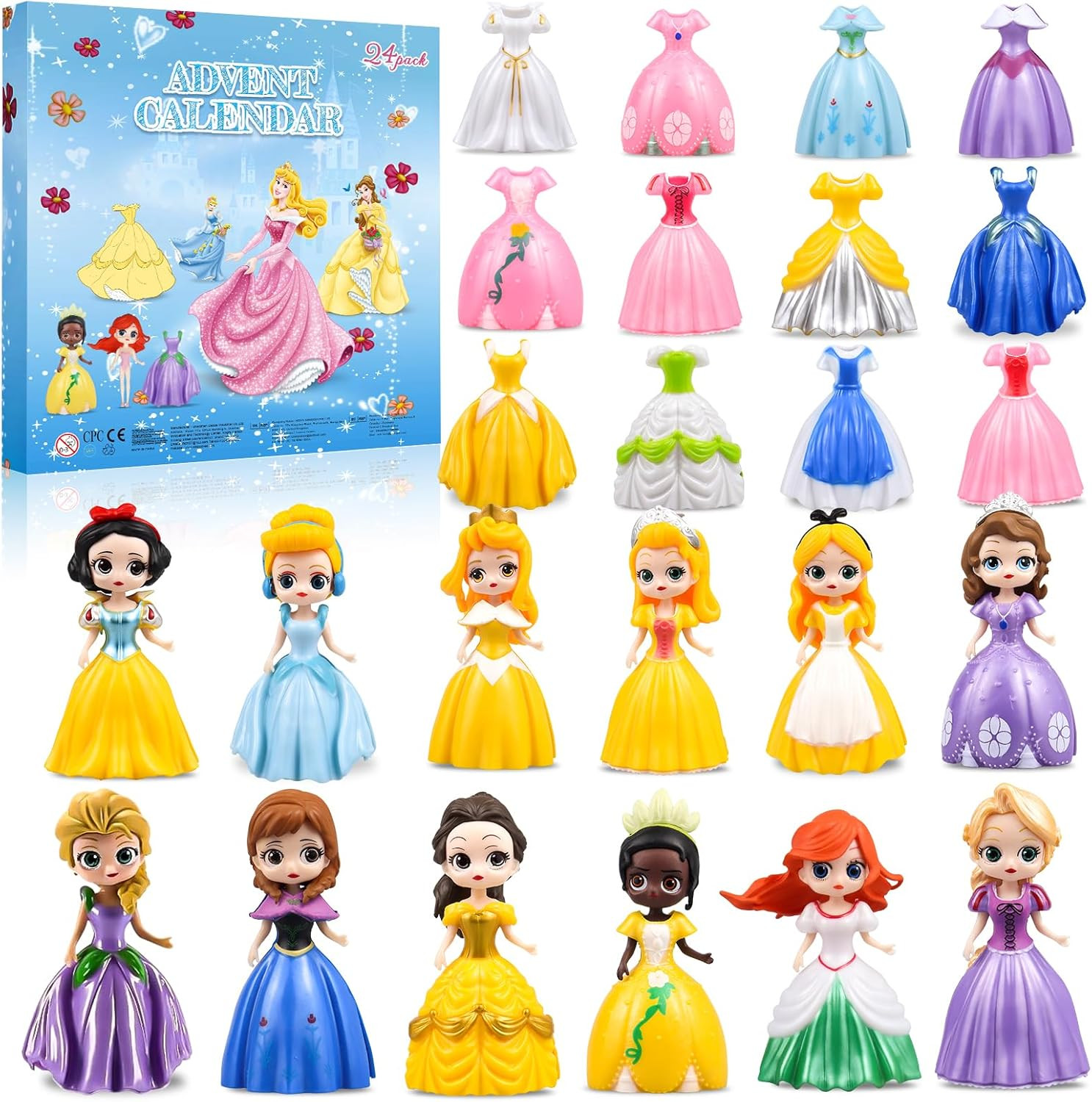 Princess Advent Calendar 2025 Girls, Princess Deformation Toys 24 Days Christmas Countdown Calend... | Amazon (US)