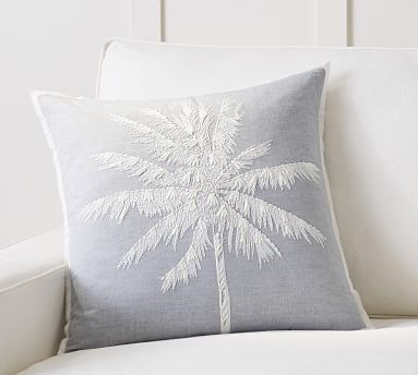 Palm Embroidered Pillow Cover | Pottery Barn (US)