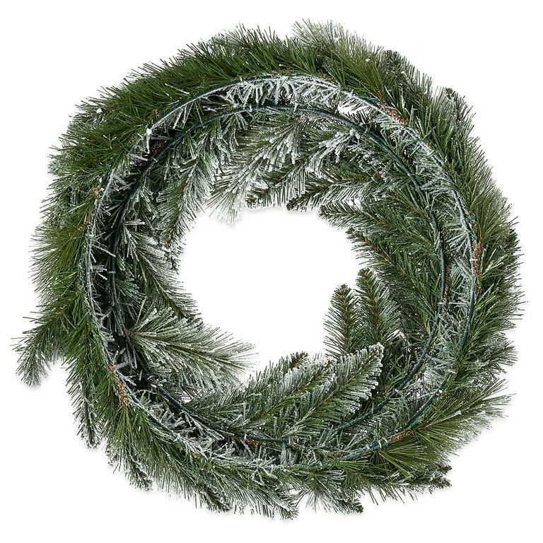 Winter Frost Flocked Unlit Wreath, 24", by Holiday Time | Walmart (US)