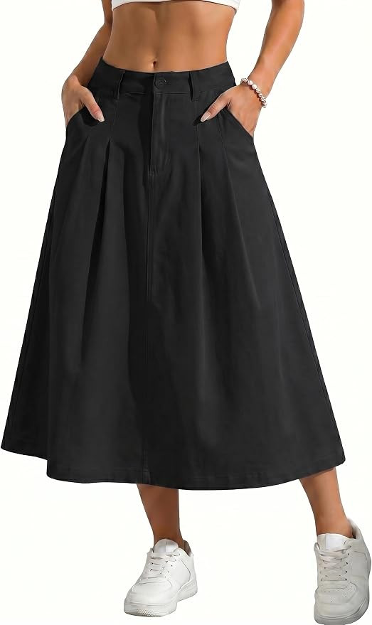 GRECERELLE Damen Rock Sommer Langer Röcke A-Linie Sommerrock Elegant Arbeitsrock Maxirock Strand... | Amazon (DE)