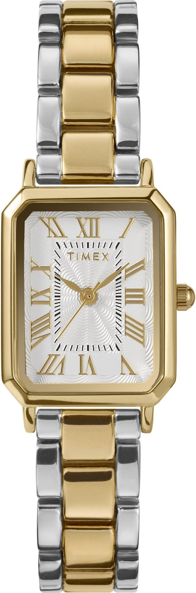 Timex Women's Dress 21mm Watch - Two-Tone Strap White Dial Two-Tone Case | Amazon (US)