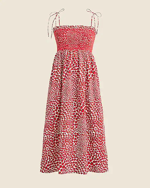 Paloma dress in strawberry swirl cotton poplin | J. Crew US