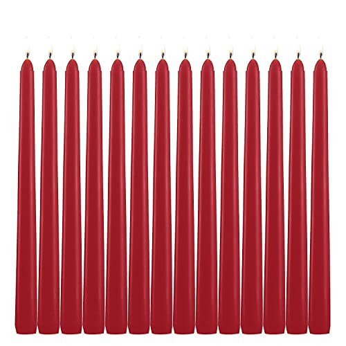 HELLY 14 Pack Tall Red Taper Candles - 10 Inch Red Dripless, Unscented Dinner Candle - Paraffin W... | Amazon (US)