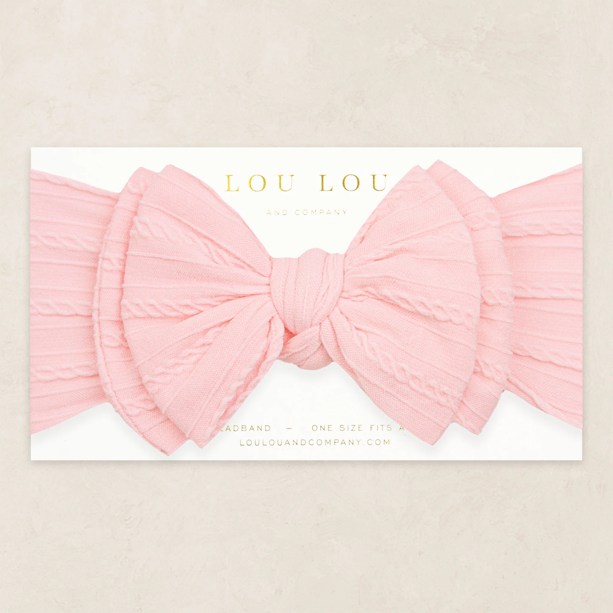 Cable Knit Headband - Baby Pink | Lou Lou & Company