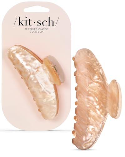 Kitsch Recycled Plastic Large Claw Clip - Big Marble Hair Clips for Women | Jaw Clips for Girls | Big Claw Clips for Thick Hair (1pc, Blonde) | Amazon (US)