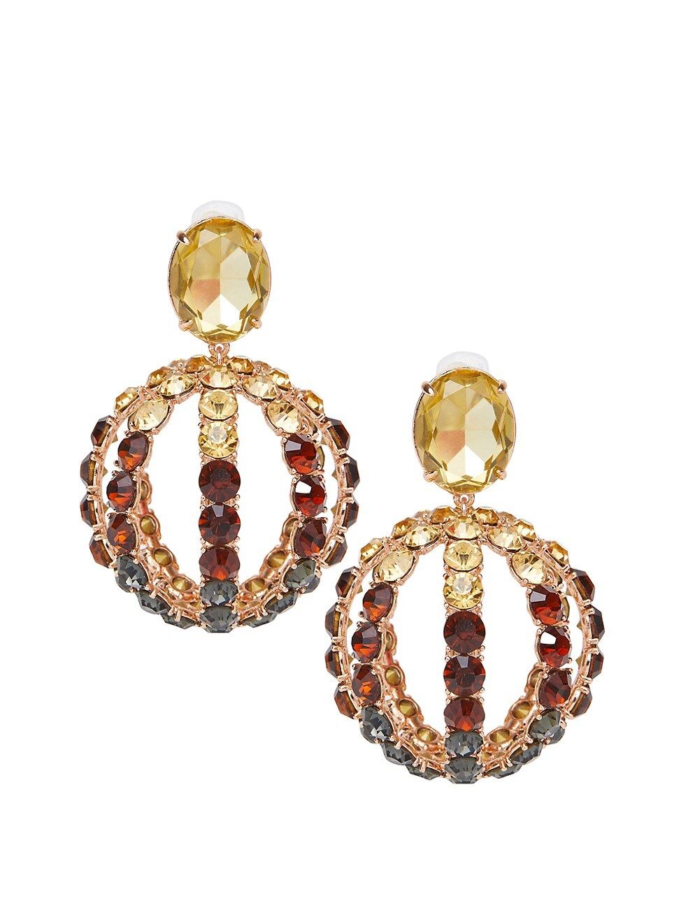 Disco 14K-Gold-Plated & Crystal Birdcage Clip-On Earrings | Saks Fifth Avenue