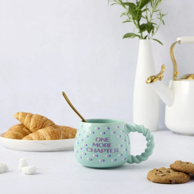 Thyme & Table 14.5 fl oz Blue "One More Chapter" Stoneware Mug | Walmart (US)