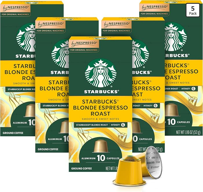 Starbucks by Nespresso Original Line Blonde Roast Espresso 50-count Espresso Pods | Amazon (US)