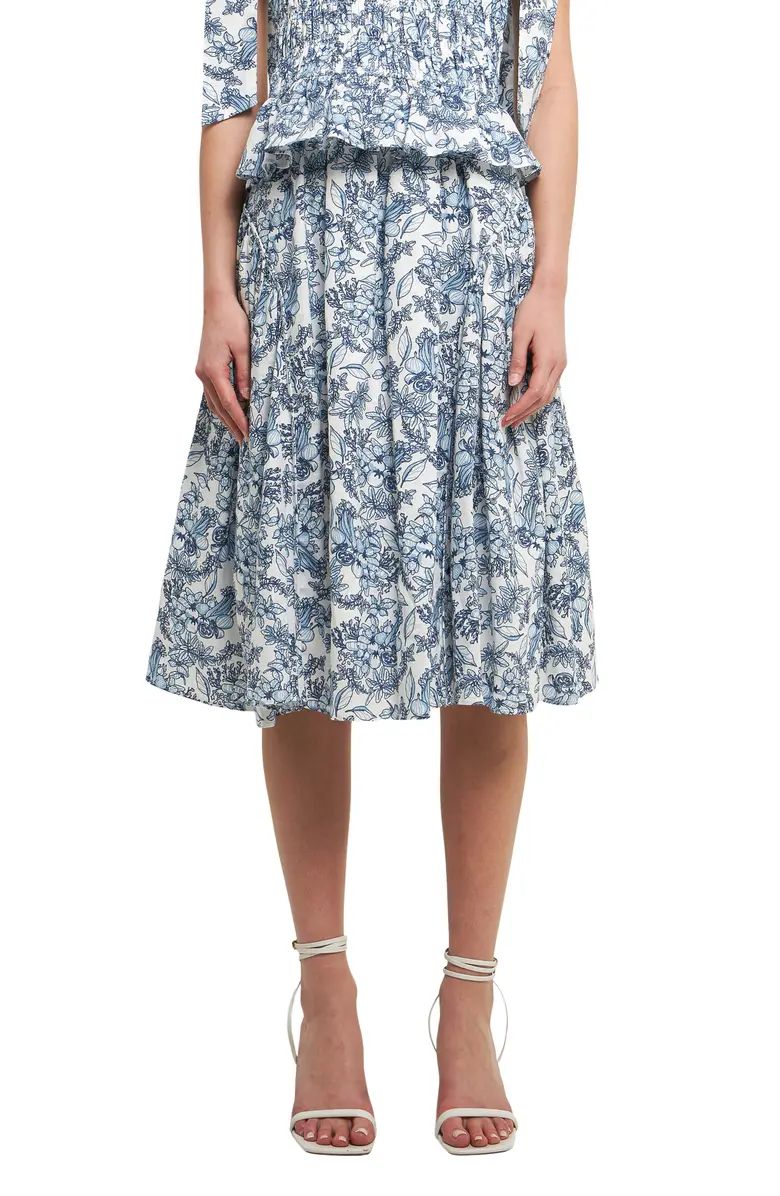 Linen & Cotton Fit & Flare Skirt | Nordstrom