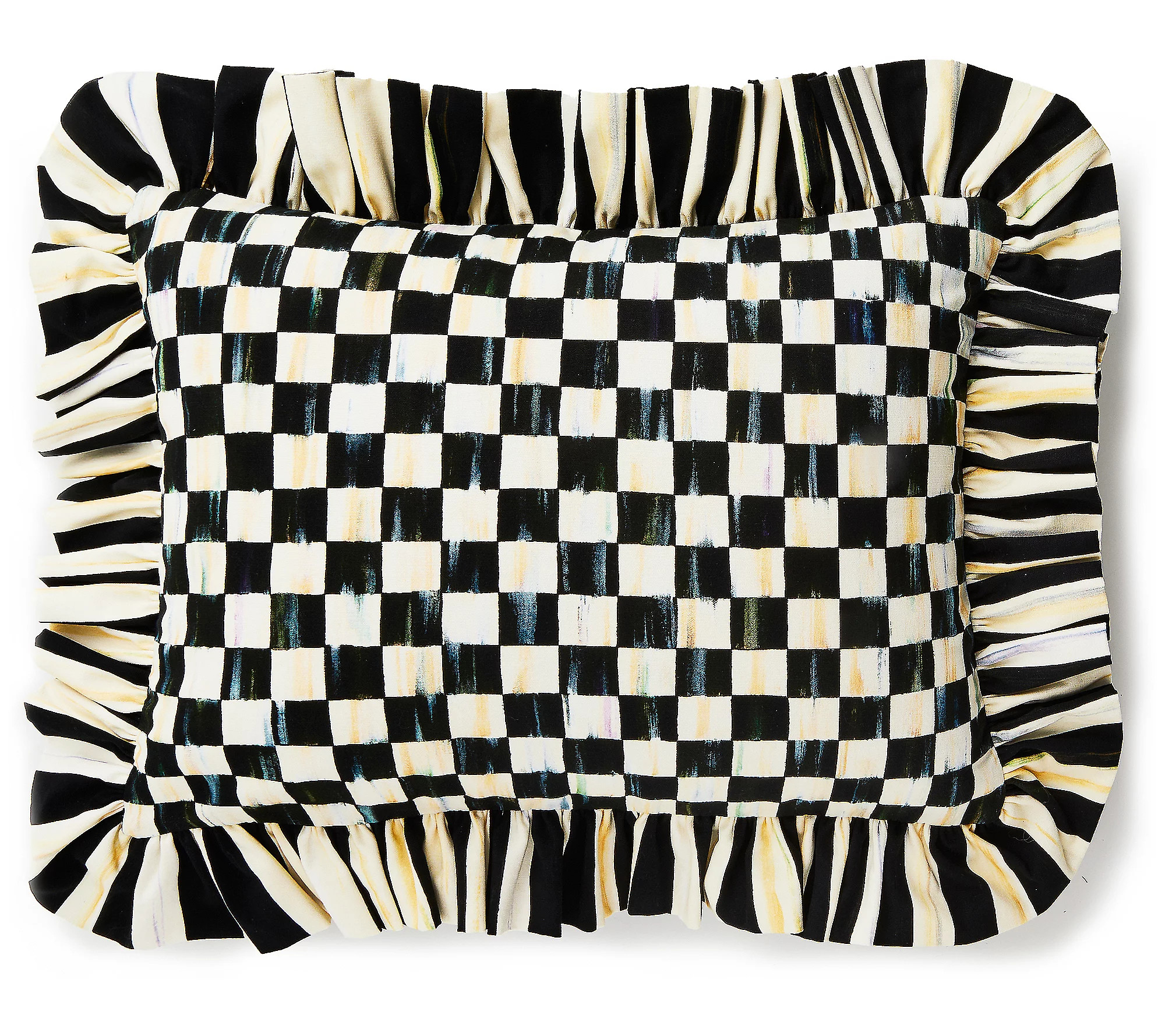 MacKenzie-Childs Courtly Check Ruffle Lumbar Pi llow | QVC