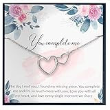 Love Necklace Romantic Gift for Girlfriend Gift for GF Gift for Lover Jewelry You Complete Me Neckla | Amazon (US)