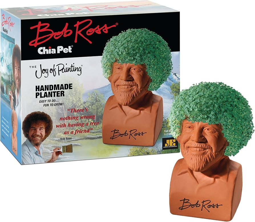 Chia Pet Bob Ross with Seed Pack, Decorative Pottery Planter, Easy to Do and Fun to Grow, Novelty... | Amazon (US)