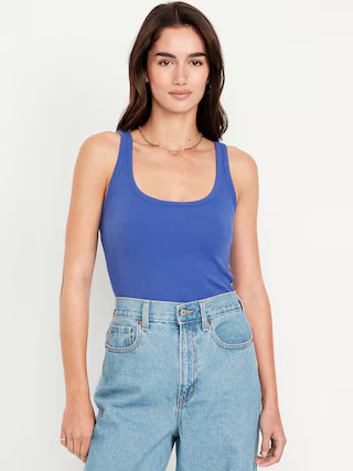 First-Layer Ribbed Scoop-Neck Tank Top | Old Navy (US)