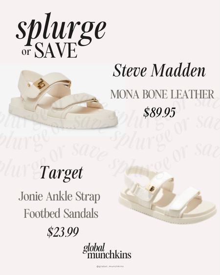 Splurge or Save new strap sandals trend! Steve Madden and Target! Target are currently 20% off!! Perfect for the summer 

#LTKstyletip #LTKsalealert #LTKshoecrush
