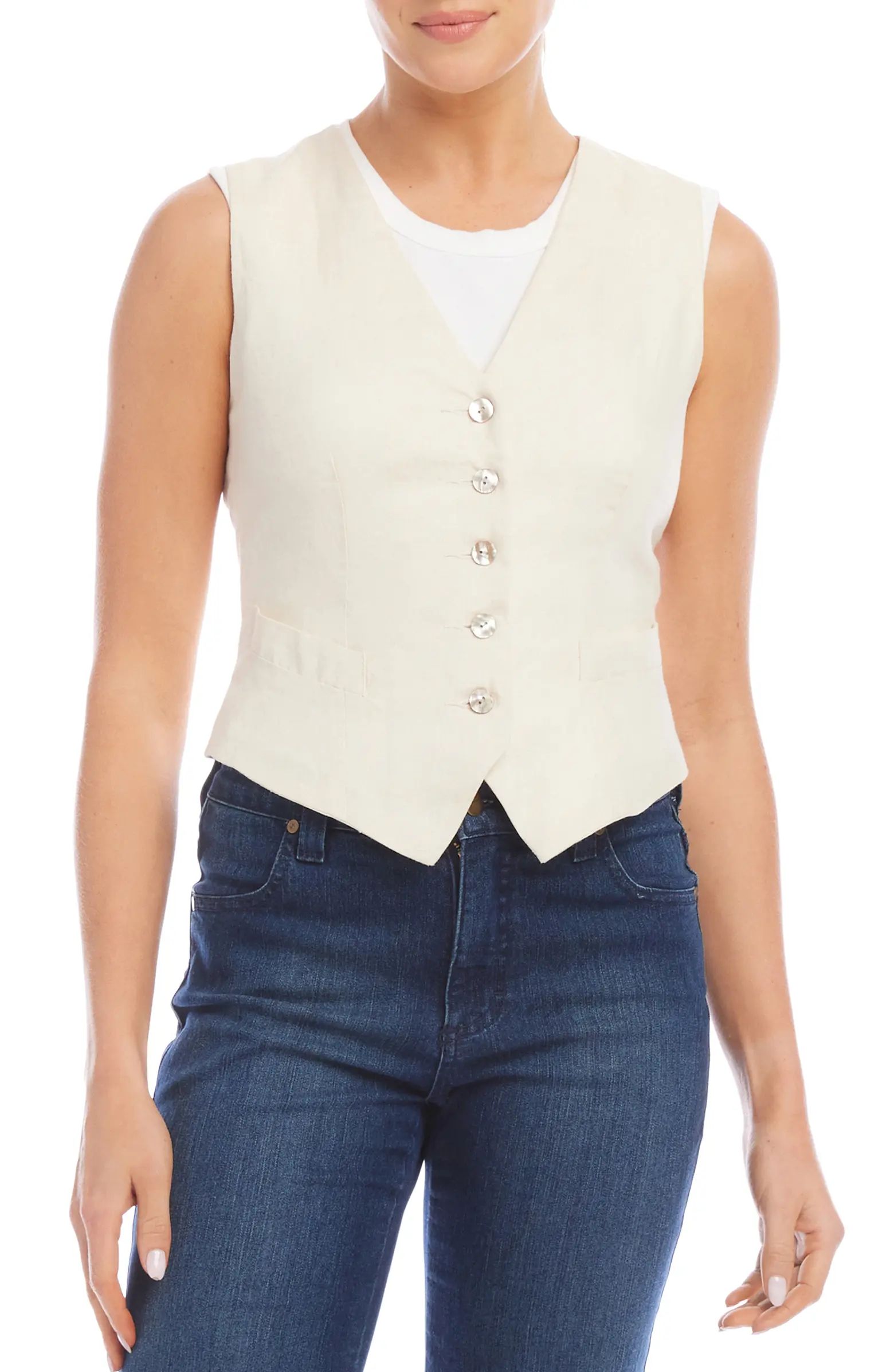 Karen Kane Linen Vest | Nordstrom | Nordstrom