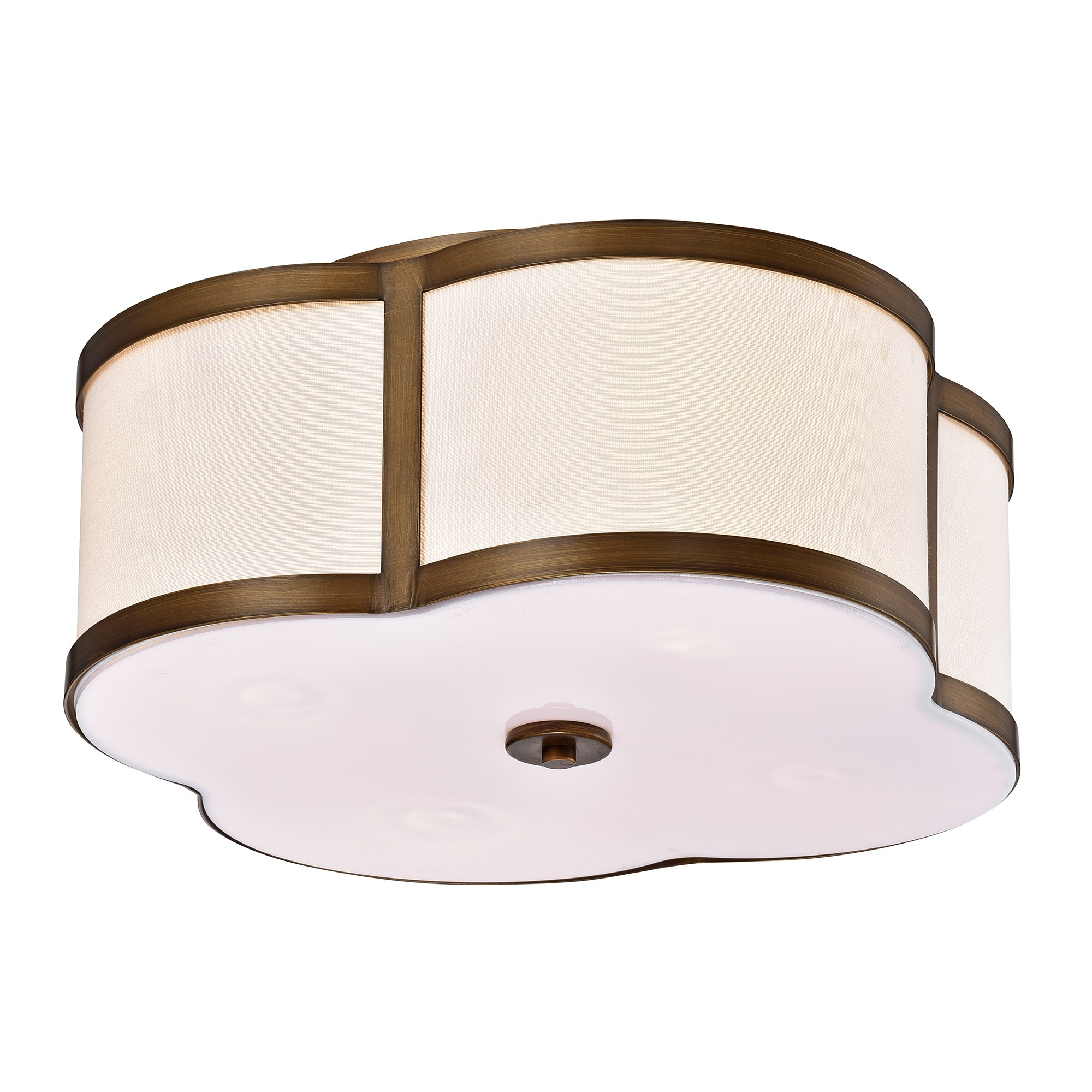 Necan Antique Brass 4-Light Flush Mounted Clover Ceiling Lamp - Walmart.com | Walmart (US)