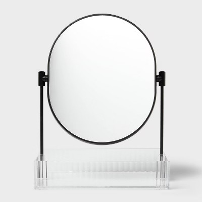 Clear Ribbed Acrylic Tray with Black Mirror - Threshold™ | Target