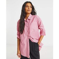 Simply Be Pink Stripe Oversized Shirt | Simply Be (UK)