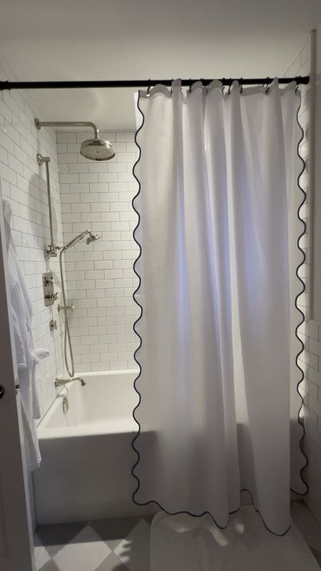 I loveeee this scalloped shower curtain. It is so cute and elevated the space and made it so whimsical with very little effort and on a budget. It comes in multiple colours and sizes too!

#LTKVideo #LTKfindsunder50 #LTKhome