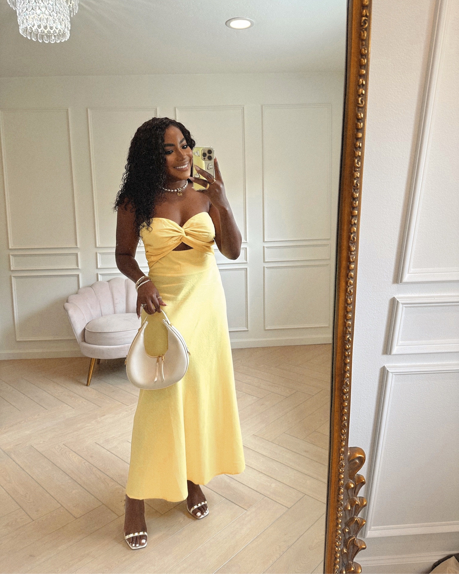the most gorgeous yellow midi dress with cut out detail! It gives Italian European vacation dress! I paired it with white accessories. 

White handbag, white heels, yellow dress, wedding guest dress, Whitney wiley, summer dress, spring dress, amazon accessories 

#LTKitbag #LTKunder100 #LTKwedding