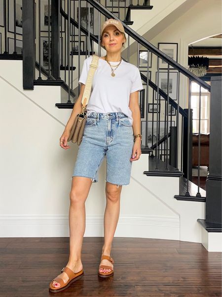 How to style a basic white t-shirt and denim shorts for summer! 🤍

#LTKSeasonal #LTKStyleTip