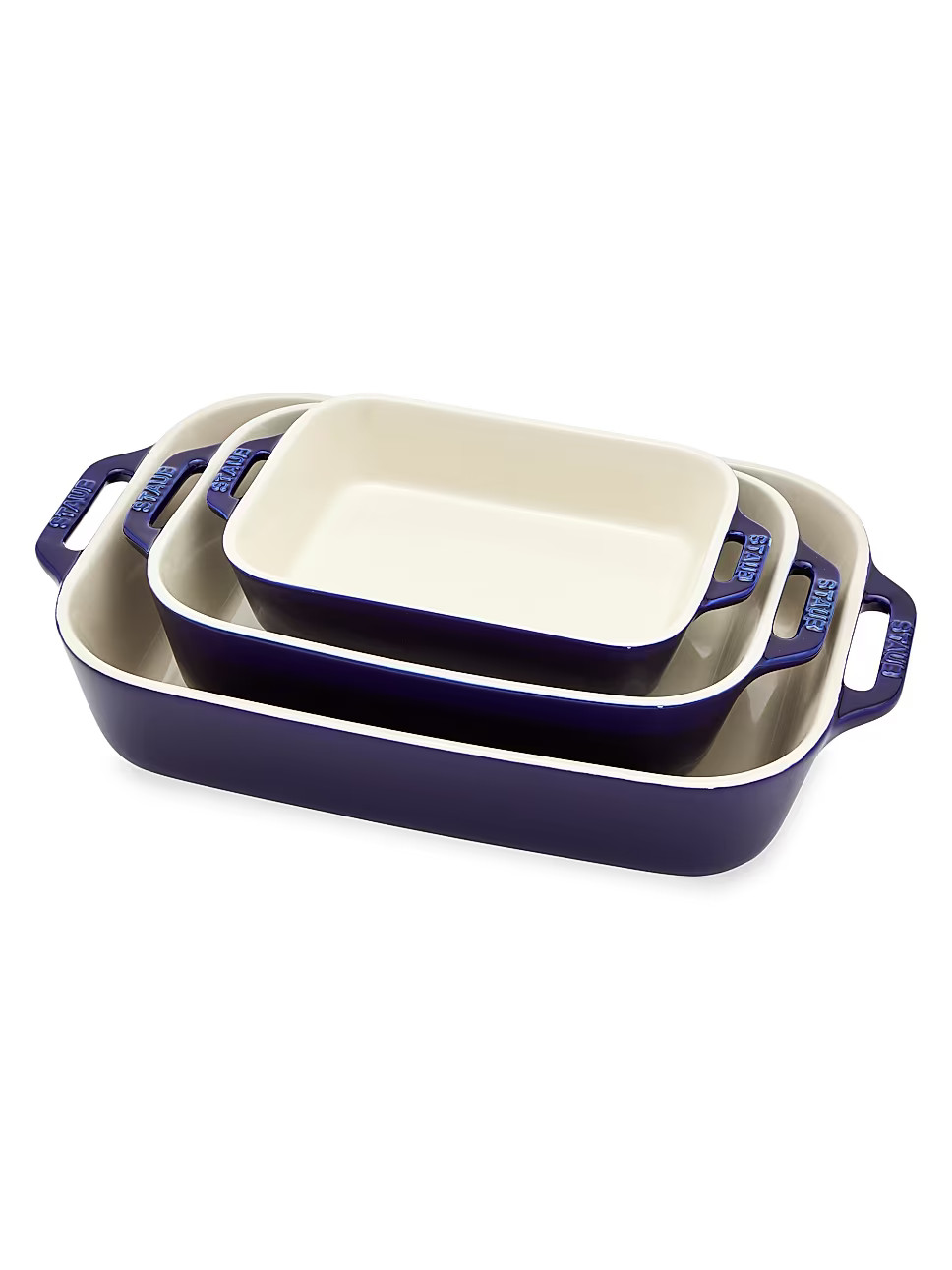 Staub 3-Piece Stoneware Rectangular Baking Dish Set | Saks Fifth Avenue