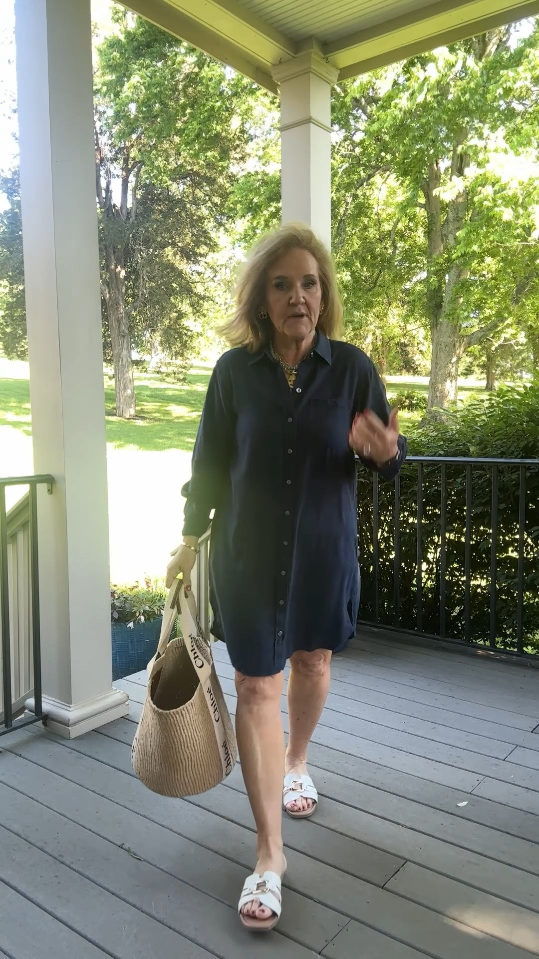 One of my top sellers this week was this Banana Republic factory linen blend shirt dress. I am wearing a small in this video, but I do think that the regular size medium would fit best. So order your shoe size you should be fine.
Chloe bag is a splurge. I thought about it for about two years and finally bought it this winter. I love it.

I’ll link a few other pieces from banana republic factory that were winners in my recent Haul

Summer outfit, vacation, outfit, pool, cover-up, navy dress linen

#LTKOver40 #LTKFindsUnder50 #LTKPetite