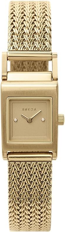 Breda 'Revel Tethered' Gold and Gold and Mesh Bracelet Watch, 18MM | Amazon (US)