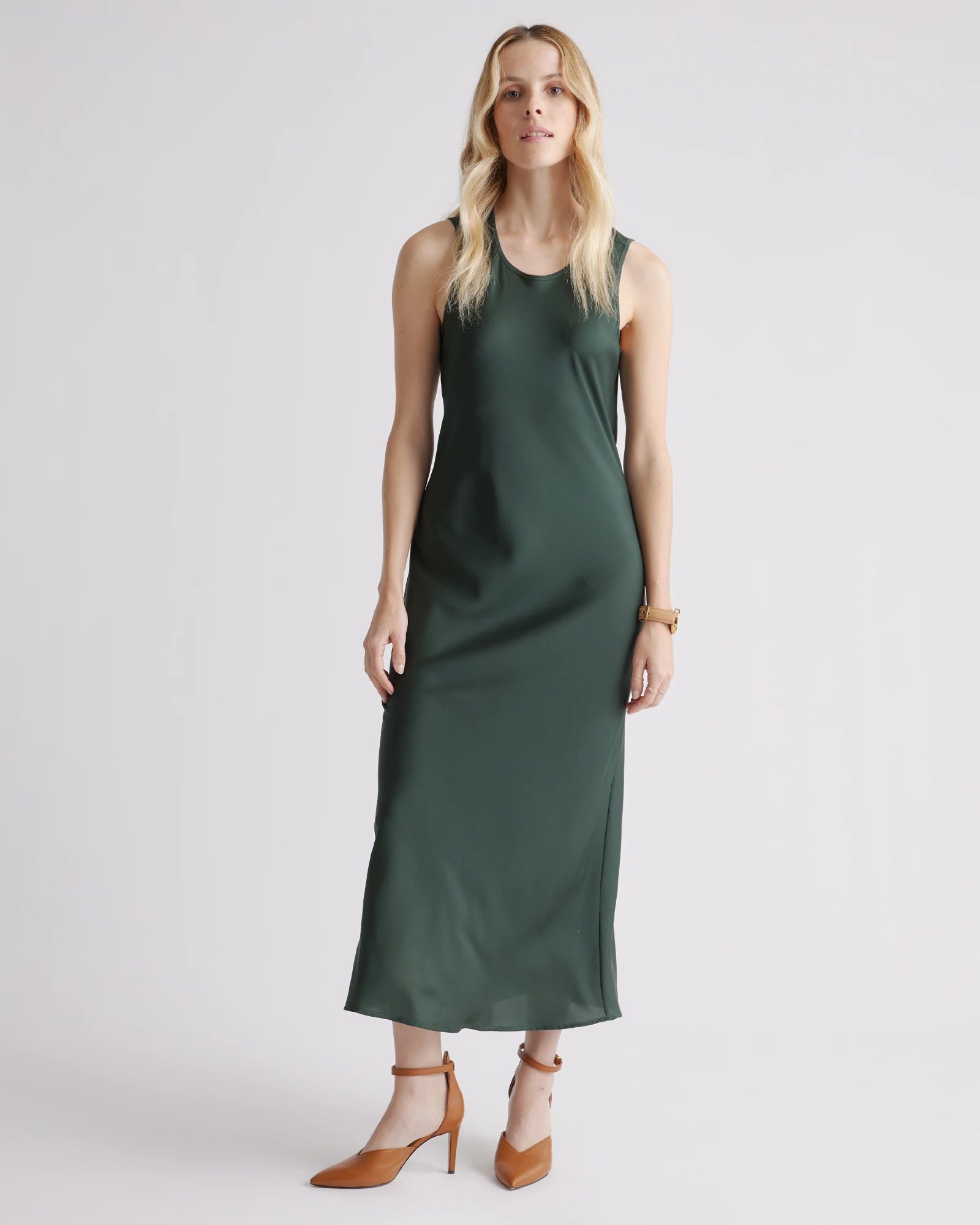 Washable Stretch Silk Tank Midi Dress | Quince