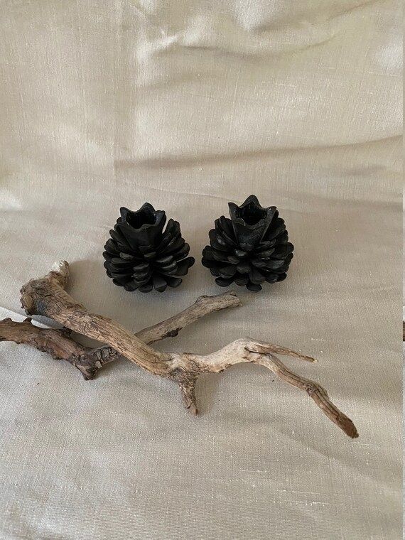 Vintage Pinecone Candle Holders - Etsy | Etsy (US)