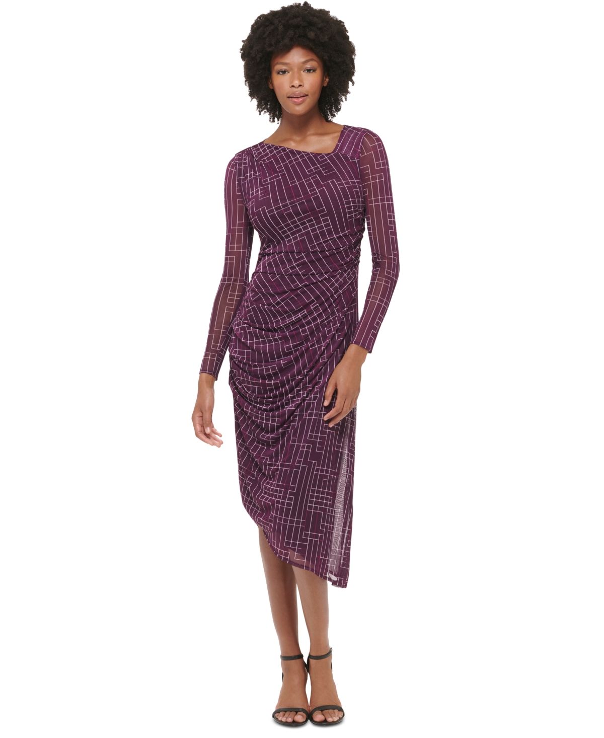 Calvin Klein Women's Printed Mesh Bodycon Dress | Macys (US)