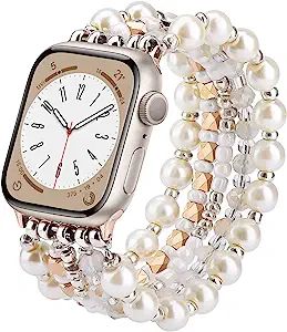 VISOOM Beaded Bracelet Compatible for Apple Watch Band 40mm/38mm/41mm Series 8 7 SE Series 6/5/4 ... | Amazon (US)