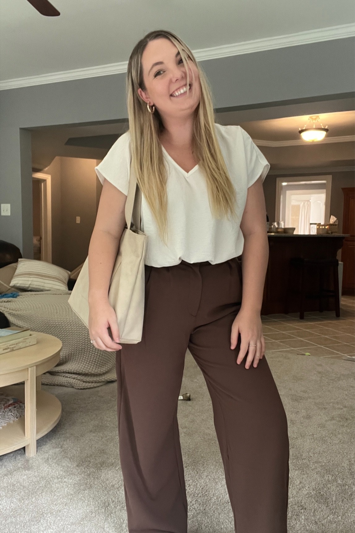 business casual look, boutique manager outfit, abercrombie dress pants, work outfit, work tote bag

#LTKunder50 #LTKworkwear #LTKSeasonal