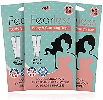Fearless Tape - Double Sided Tape for Fashion, Clothing and Body (50 Strip Pack) | All Day Strength  | Amazon (US)