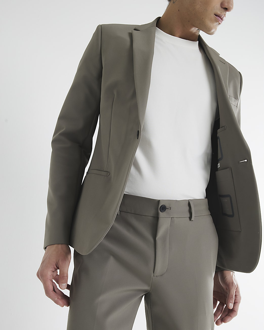 Beige Comfort Stretch Skinny Suit Jacket | River Island UK & IE