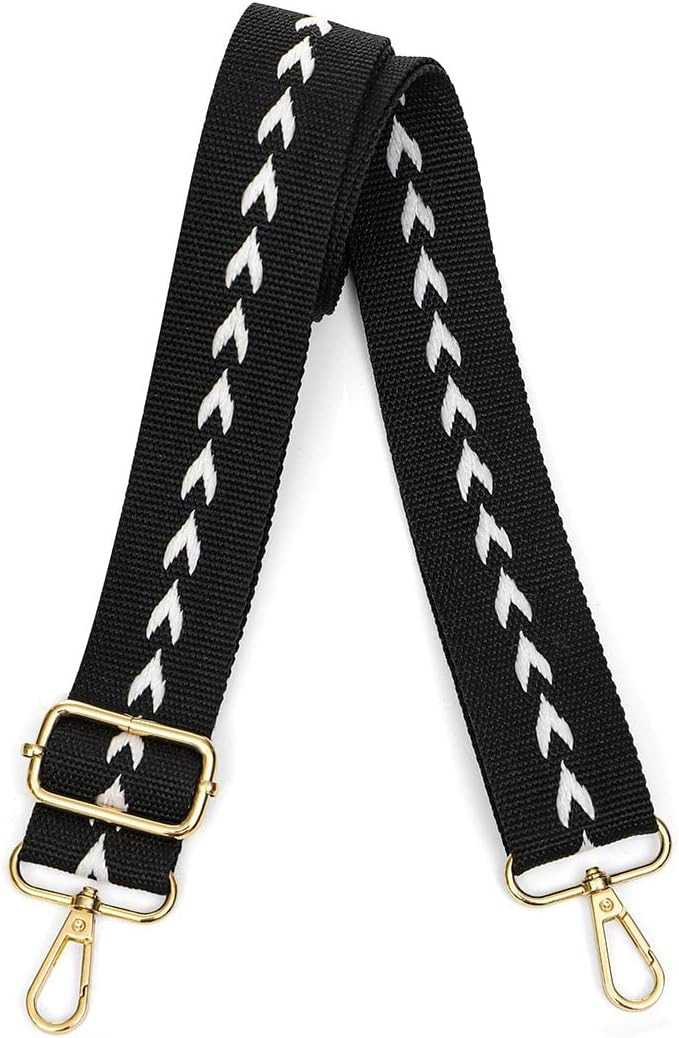 Lekesky Purse Strap Replacement Crossbody, Black Arrow Jacquard Purse Strap for Women, Adjustable... | Amazon (US)