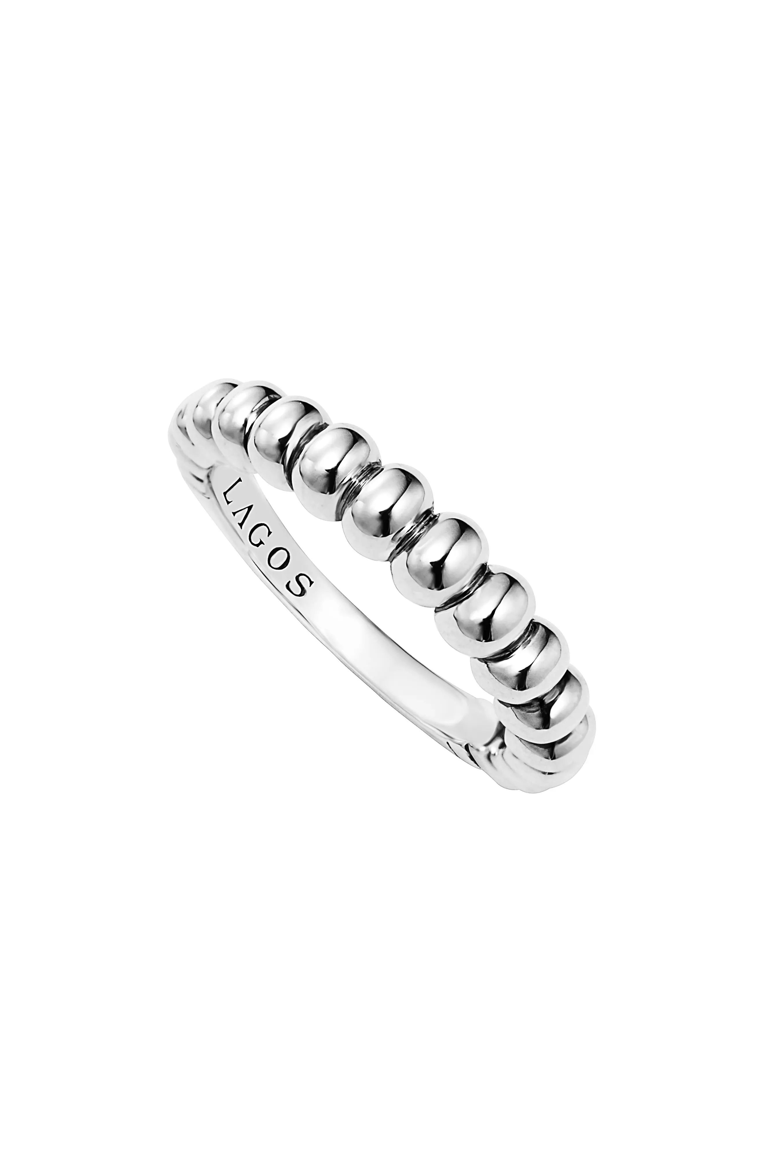 Women's Lagos 'Signature Caviar' Bold Fluted Stack Ring | Nordstrom