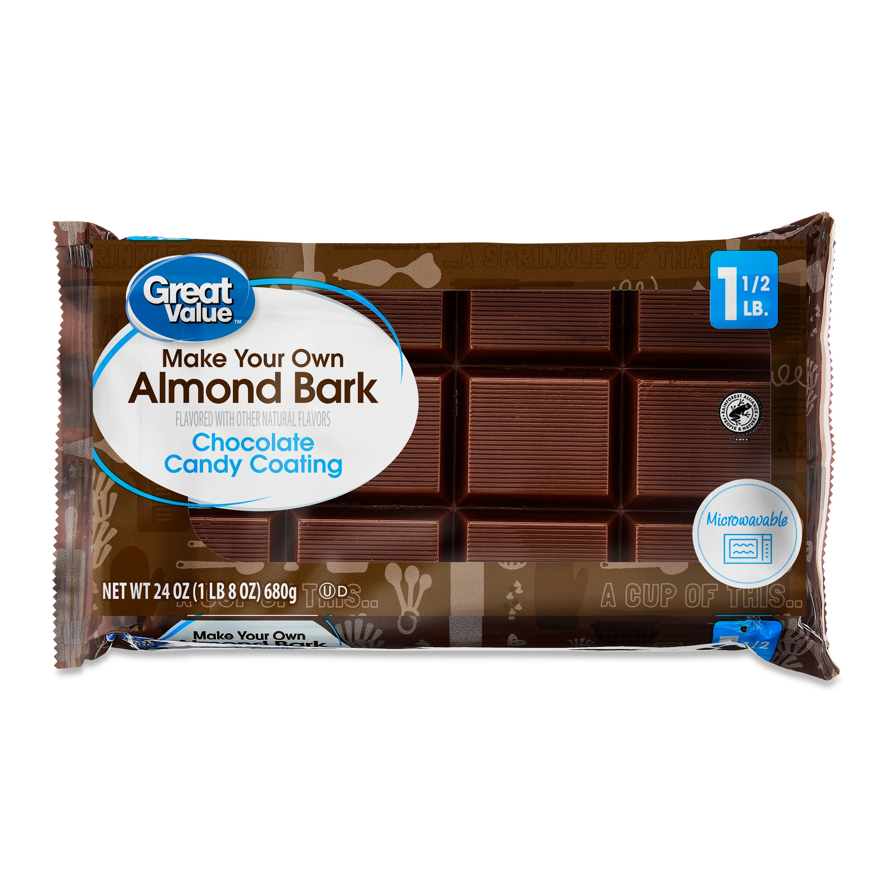 Great Value Chocolate Flavored Candy Coating Almond Bark, 24 oz | Walmart (US)