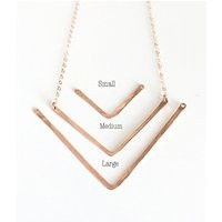 Chevron Necklace, Brother Gift From Sister, Unique Girlfriend Gift, Gold Dainty V Bar Necklace | Etsy (US)