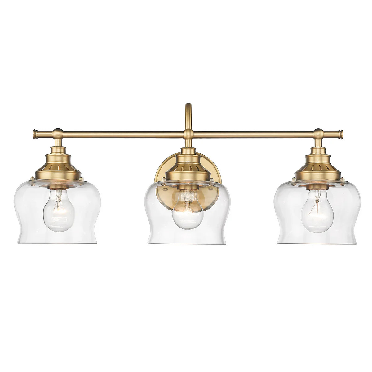 Daphne Three Light Vanity Light Brushed Champagne Brass | Lighting Design