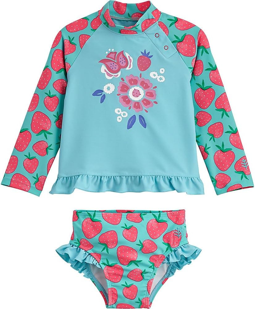 Coolibar UPF 50+ Baby Guppy Ruffle Rash Guard Set - Sun Protective | Amazon (US)